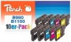 Peach 10er-Pack Tintenpatronen, kompatibel zu  Brother LC-980/1100VALBP