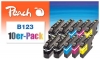 Peach 10er-Pack Tintenpatronen kompatibel zu  Brother LC-123VALBP